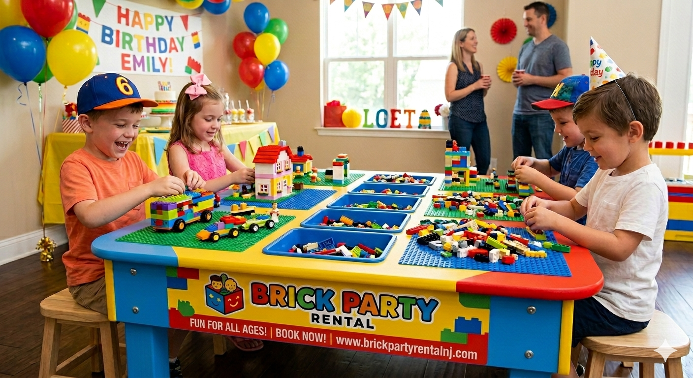 Kids building with LEGO